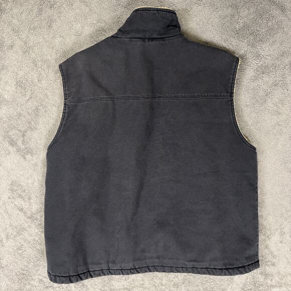 Sorel Vest Mens XXL Gray Duck Canvas Sherpa Fleece Lined Full Zip Workwear - Picture 2 of 7